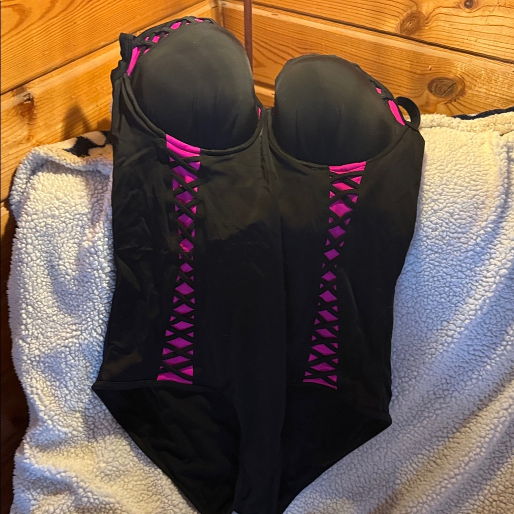 torrid Black Text-Label Swim or Apparel Piece